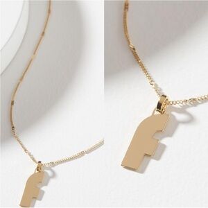 Jenny Bird Modernist Monogram Pendant Necklace “F” Initial NEW